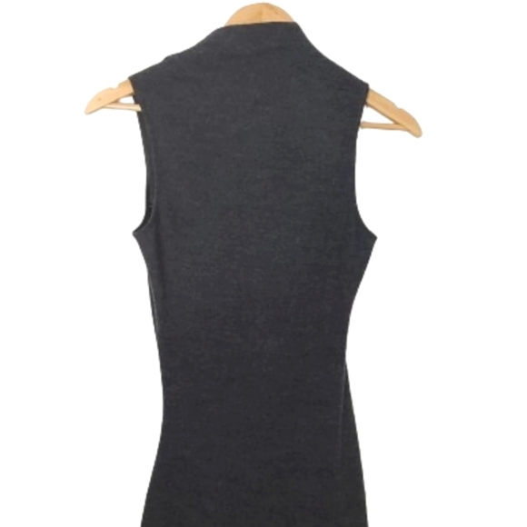 HELMUT LANG Sonar Grey Asymmetrical 100% Wool Sleeveless Dress Women's Size XS - Picture 11 of 16